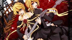 Blue eyes vocaloid kagamine len kagamine rin eyepatch