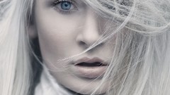 Blue eyes white hair