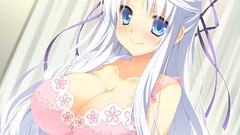 Blue eyes white hair