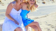 Blue eyes white woman dress lips Friends faces blondes smiling