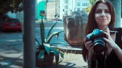 Blue eyes woman Cameras smiling blue eyes streets portraits