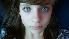 Blue eyes woman faces