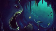 Blue fish underwater mermaids