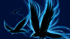 Blue flying digital art
