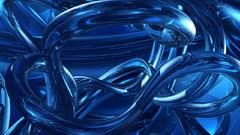 Blue fractal digital art