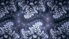 Blue Fractals frost raw digital art