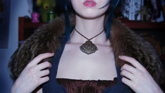 Blue girl hairs beautiful pendant