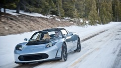 Blue glacier Tesla Roadster