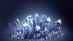 Blue glass light crystals 3d digital art