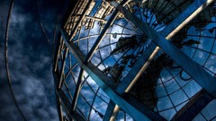 Blue globe architecture sculptures skyscapes