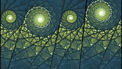 Blue Green Fractals abstract nighttime lanterns