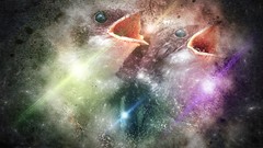 Blue Green orange Birds Violet Hearts colors