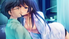 Blue hair anime girls blue eyes game cg koi desu Shindan no 
