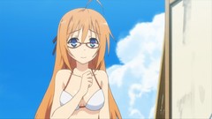 Blue hair anime girls blue eyes mayo chiki orange hair 
