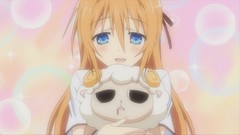 Blue hair anime girls blue eyes mayo chiki orange hair 