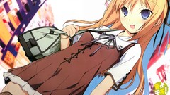 Blue hair anime girls blue eyes mayo chiki orange hair Konoe 