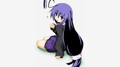 Blue hair anime girls blue eyes school uniforms animal ears 