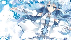 Blue hair anime girls blue eyes sword art online yuuki asuna 
