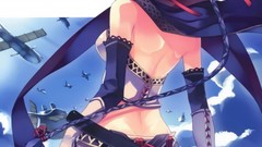 Blue hair anime girls boobs