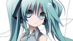 Blue hair anime girls hatsune miku vocaloid