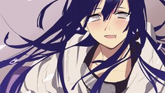 Blue hair anime girls hyuuga hinata purple eyes naruto shippuden