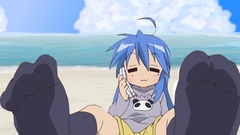 Blue hair anime girls lucky star izumi konata