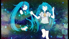 Blue hair anime girls school uniforms hatsune miku vocaloid 