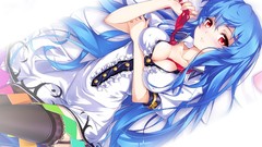 Blue hair anime girls touhou hinanawi tenshi video games