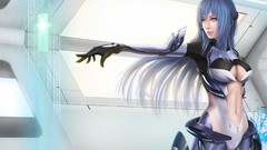 Blue hair anime girls xenosaga KOS-MOS