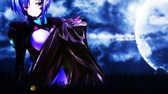 Blue hair anime girls xenosaga night sky luna