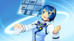 Blue hair blue eyes short hair madobe nanami anthropomorphism