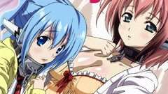 Blue hair blue eyes sora no otoshimono ecchi redheads Ikaros 