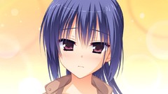 Blue hair brown eyes muririn noble works game cg Nagamitsu Maya