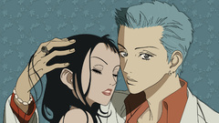 Blue hair couple Anime