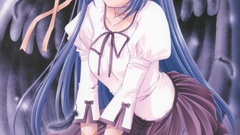 Blue hair feathers long