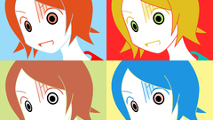 Blue hair green eyes