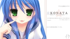 Blue hair green eyes lucky star izumi konata