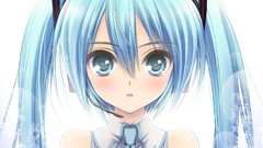 Blue hair hatsune miku vocaloid twintails