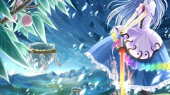 Blue hair long hair anime girls touhou hinanawi tenshi video 