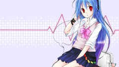 Blue hair long hair anime girls touhou hinanawi tenshi video 