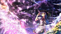 Blue hair long hair anime girls touhou hinanawi tenshi video 