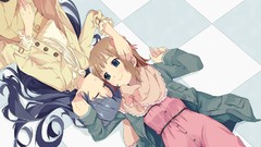 Blue hair long hair blue eyes brunettes short hair hair bow