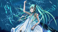 Blue hair long hair blue eyes hatsune miku vocaloid