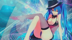 Blue hair long hair hatsune miku vocaloid underwear panties