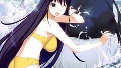 Blue hair long hair killer whales grisaia no kajitsu swimsuits 