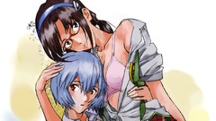 Blue hair neon genesis evangelion purple hair ayanami rei 