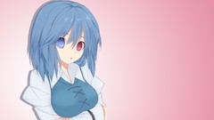 Blue hair pink eyes anime girls blue eyes short hair 