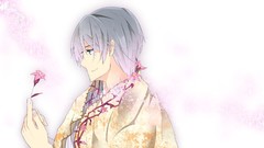 Blue hair short hair vocaloid anime boys Kaito (Vocaloid)