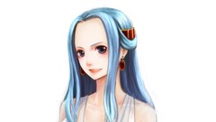Blue hair Simple Background One Piece (anime) Nefertari Vivi