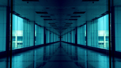 Blue hallway